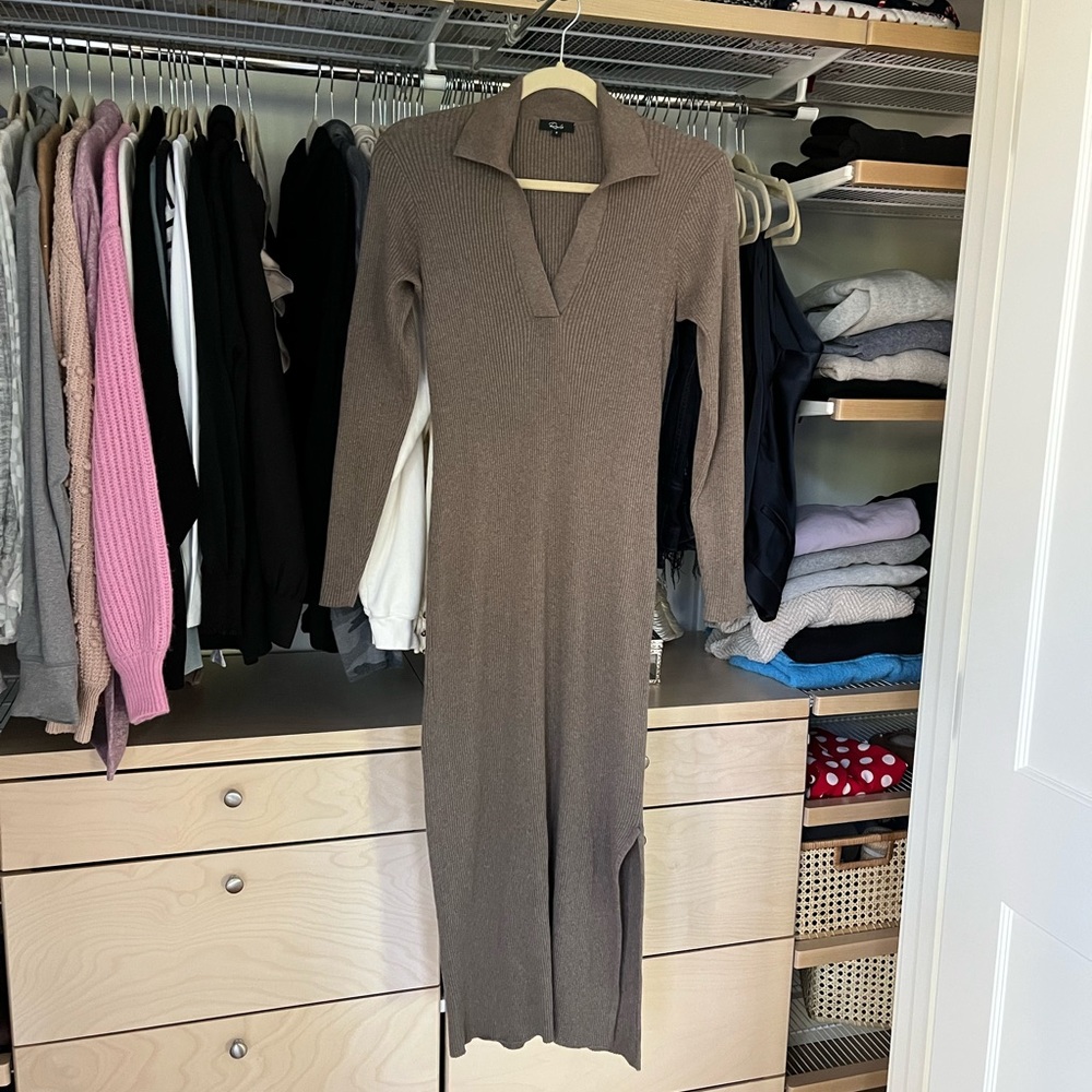 Rails Luciana Long Sleeve Cotton & Silk Blend Polo Dress Sz S